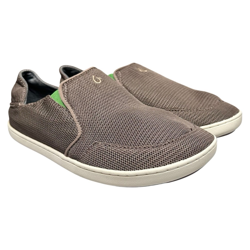 Olukai Nohea Mesh 10188-13AP Mustang Lime Peel SlipOn Shoes Loafer Men's 7/EU 40